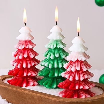 Handcrafted Christmas Tree Candle Set – Festive Home Décor & Perfect Gift