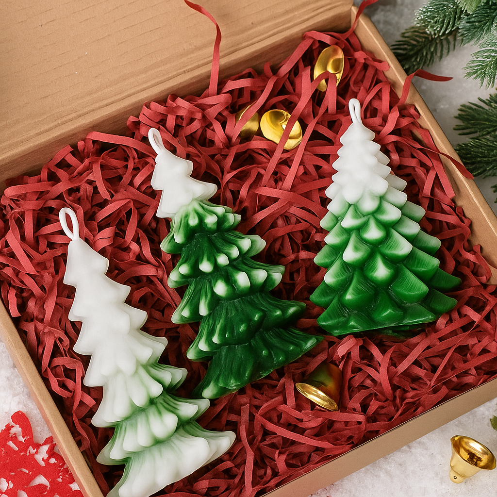 Handcrafted Christmas Tree Candle Set – Festive Home Décor & Perfect Gift
